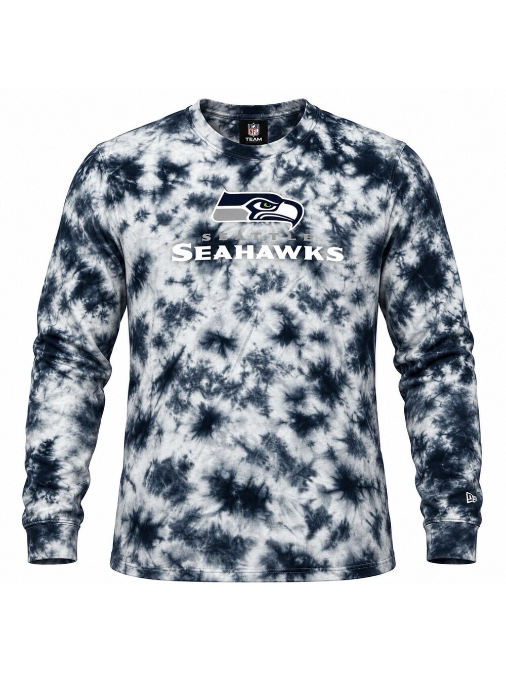 Seattle Seahawks Men's T-Shirt Size Large Blue Tie Dye Long NFL Team Apparel New